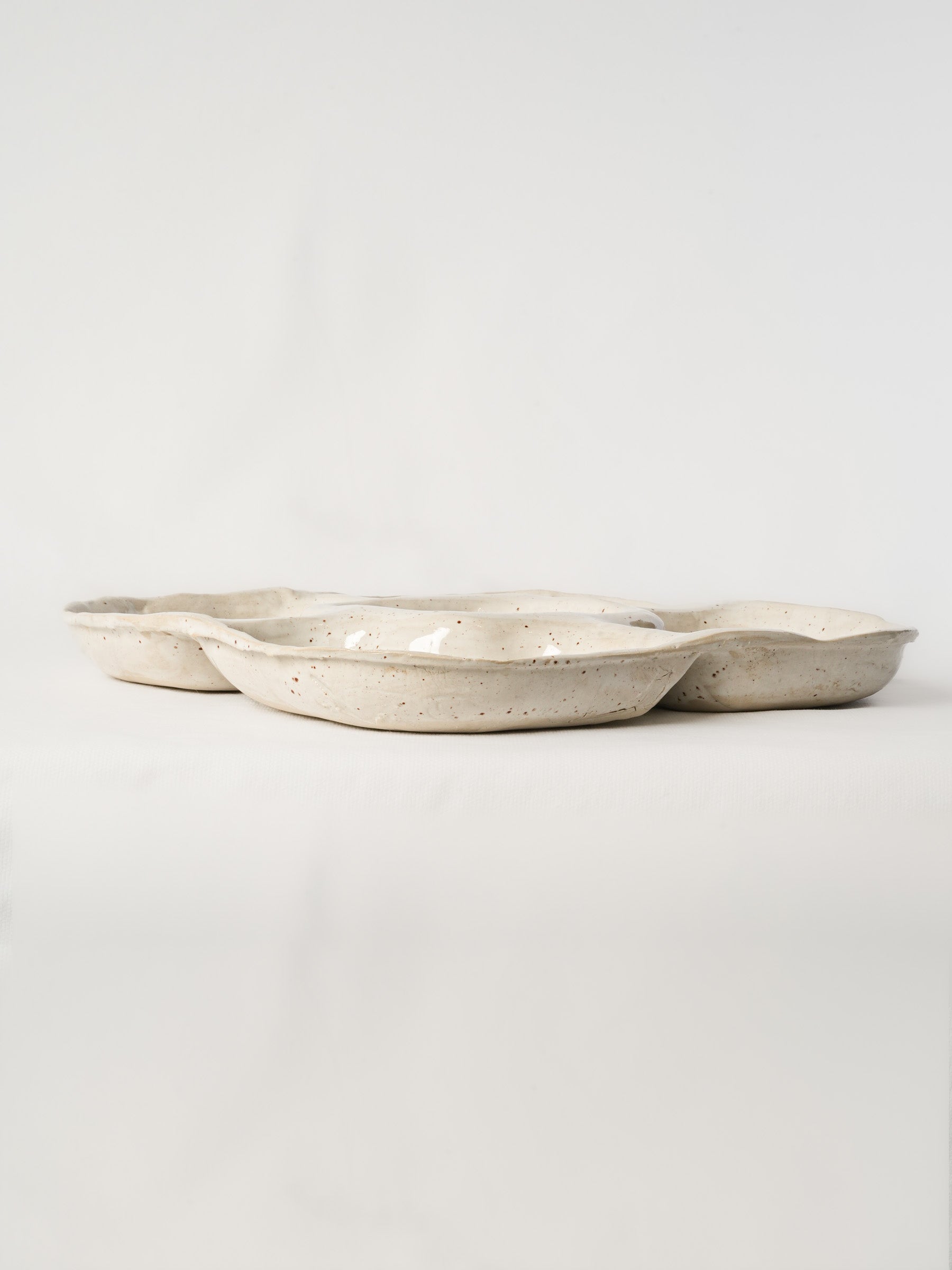 Contemporary French Artisan Ceramic Apéritif Tray - 13½" x 13½"