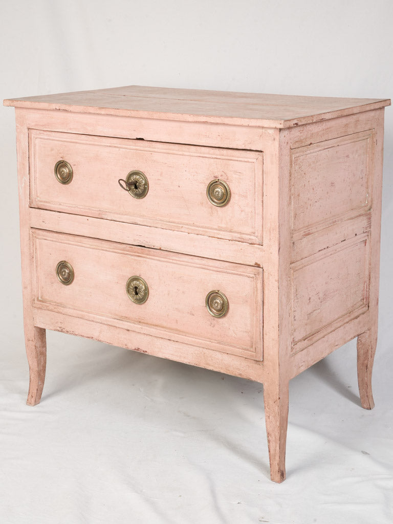 Antique Petite Louis XVI Commode Sauteuse w/ Blush Patina - 33¾" x 34¼"