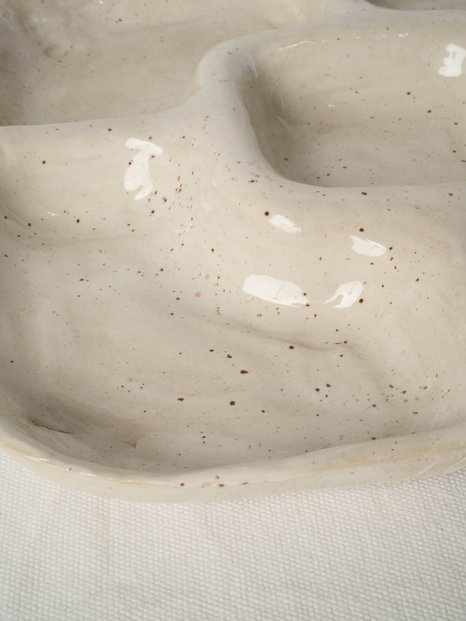 Contemporary French Artisan Ceramic Apéritif Tray - 13½" x 13½"