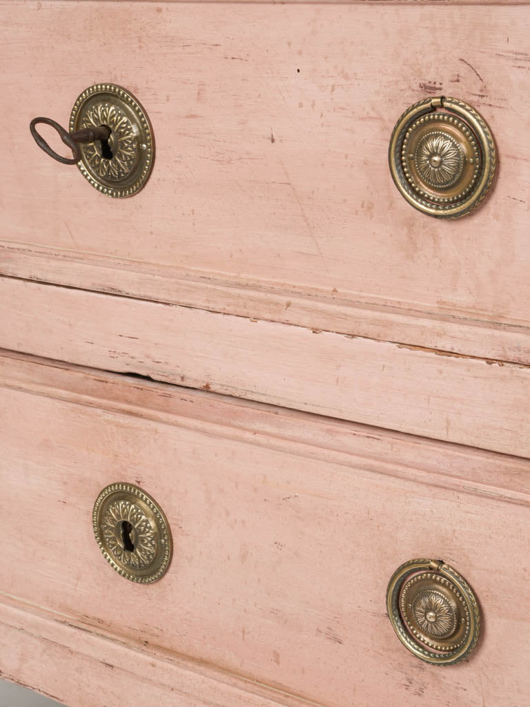 Antique Petite Louis XVI Commode Sauteuse w/ Blush Patina - 33¾" x 34¼"