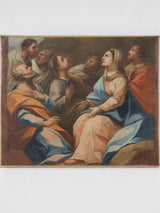 Antique religious Italian painting canvas