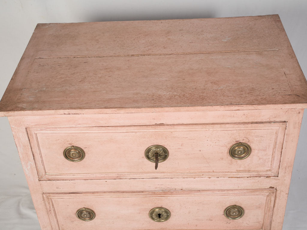 Antique Petite Louis XVI Commode Sauteuse w/ Blush Patina - 33¾" x 34¼"