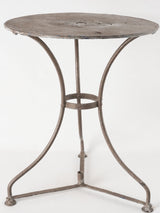 Antique French garden table w/ round feet & black patina