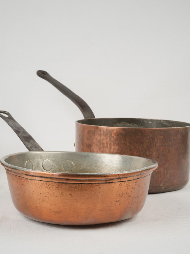 Classic Provence kitchen copper pans