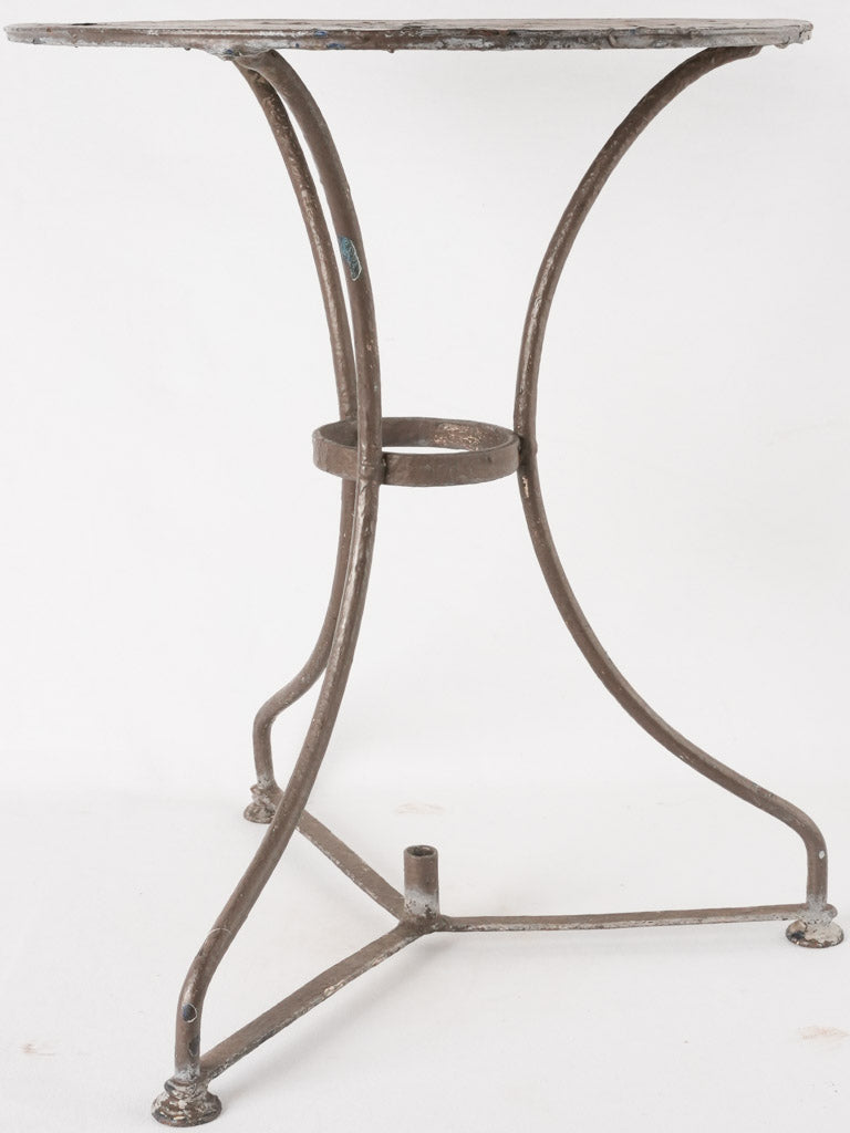 Antique French garden table w/ round feet & black patina