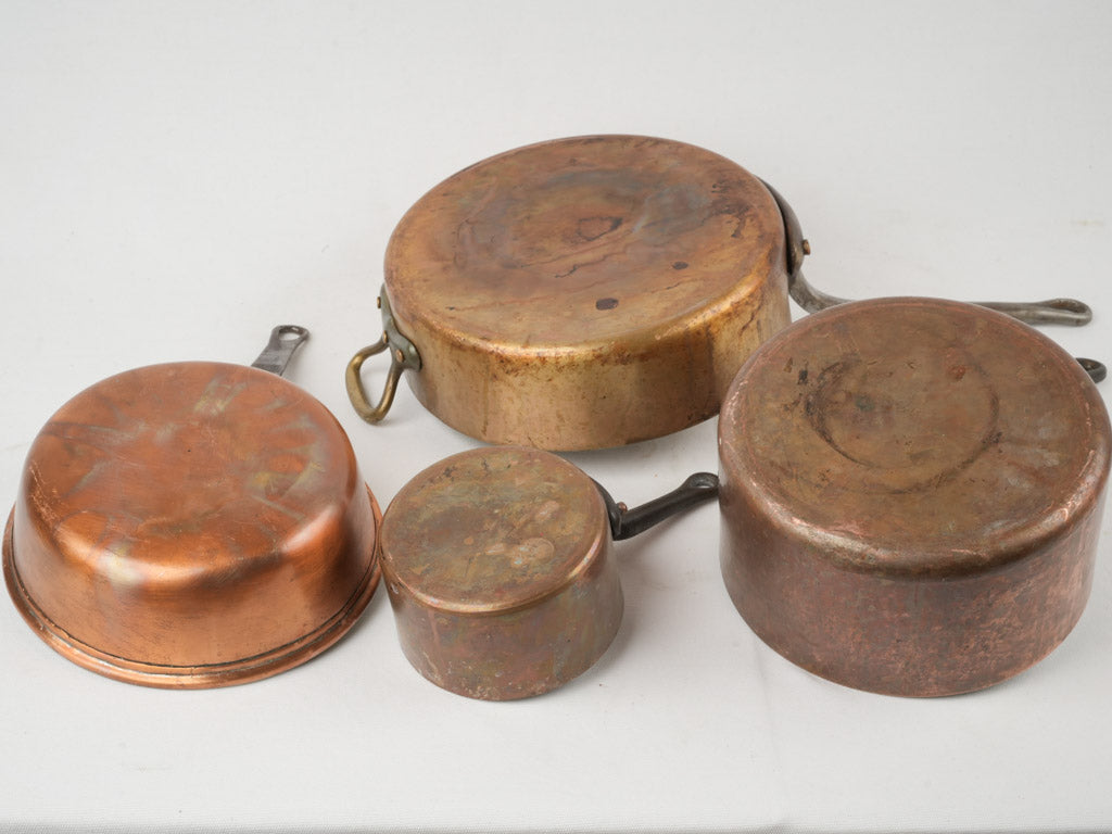 Aged Provencal copper cooking collection