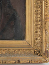 Patinated ornate frame oil portraits