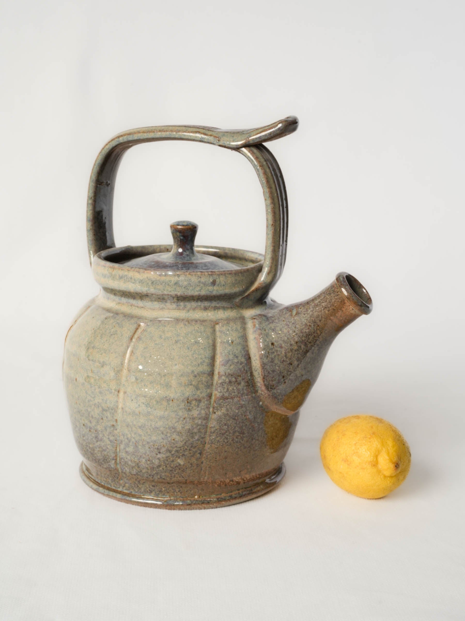 Corsican Studio Ceramic Teapot w/ Handsome Mottled Glazed - 9½"