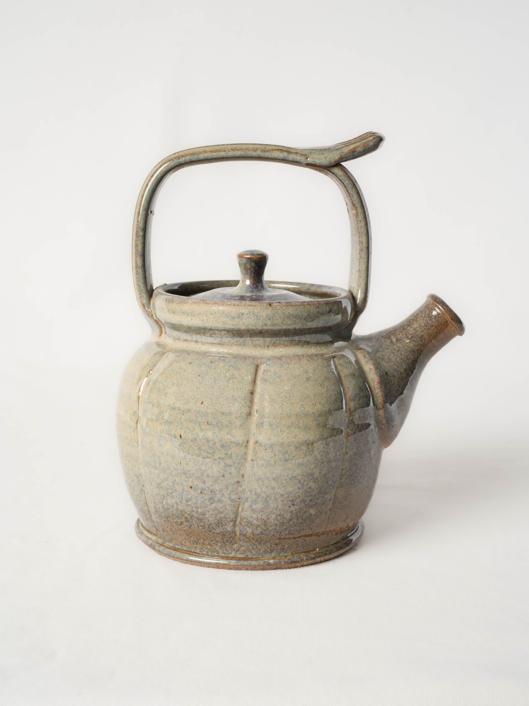 Corsican Studio Ceramic Teapot w/ Handsome Mottled Glazed - 9½"
