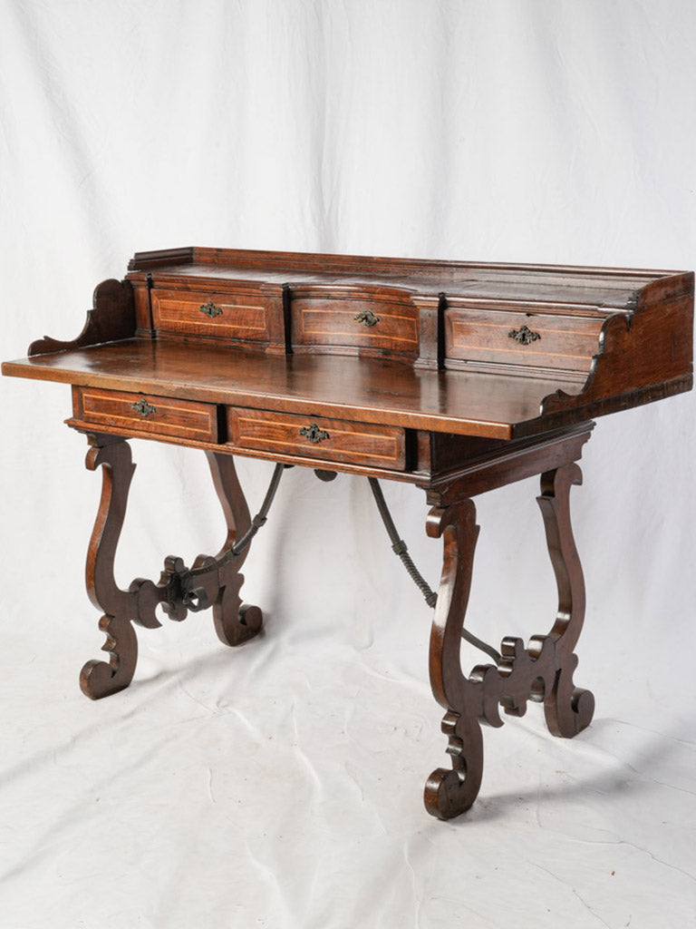 Sculptural Walnut Writing Desk from Northern Italy Circa 1800 - 59"
