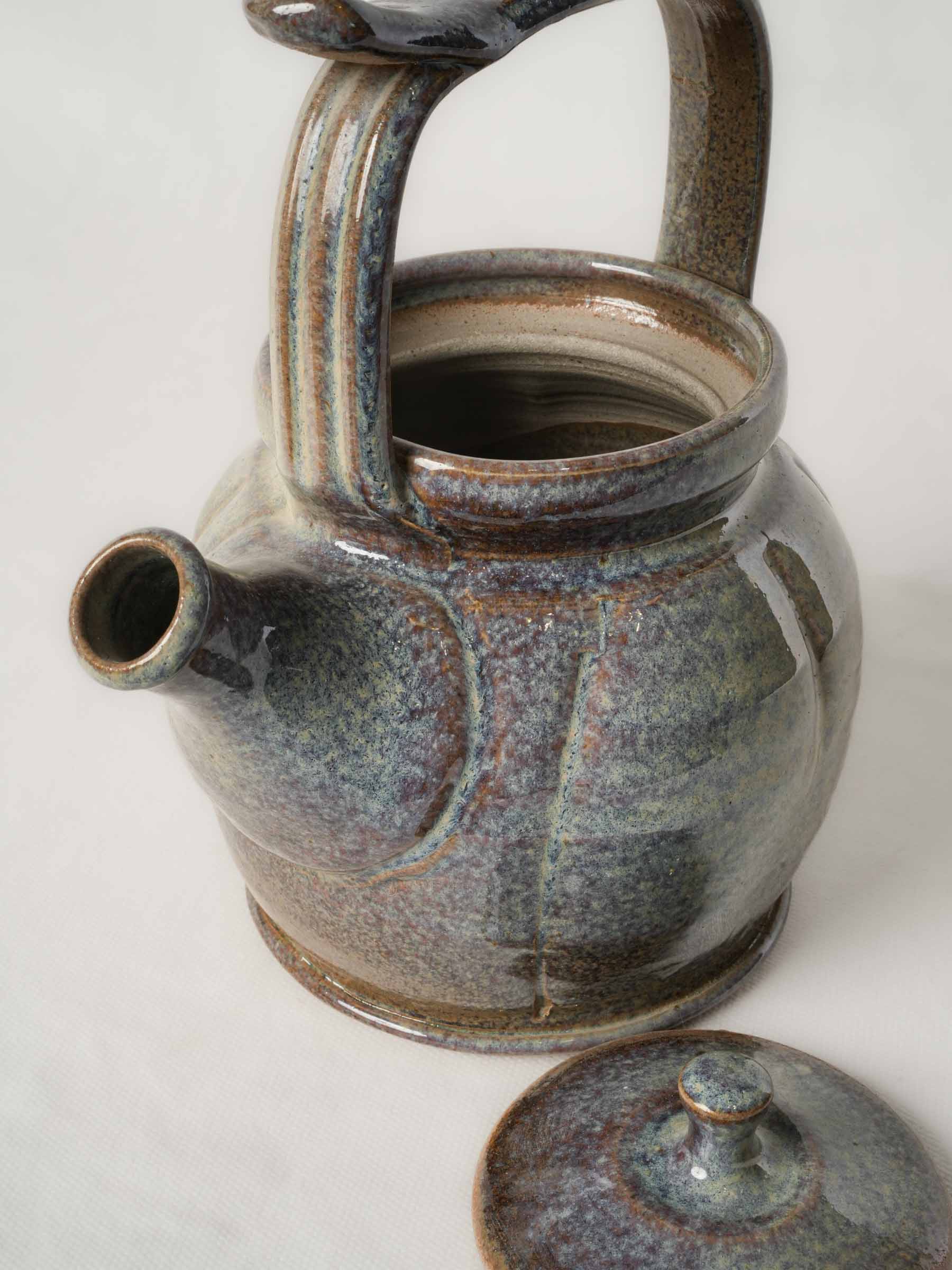 Corsican Studio Ceramic Teapot w/ Handsome Mottled Glazed - 9½"