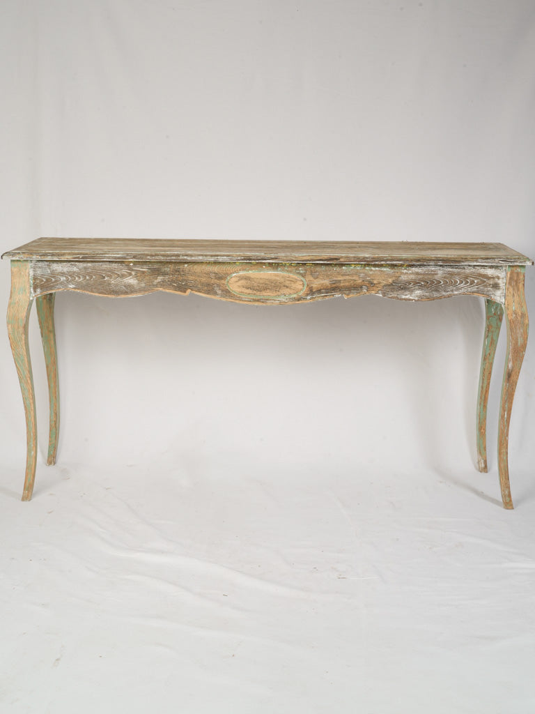 Vintage French Louis XV Style Oak Console Table - 59"