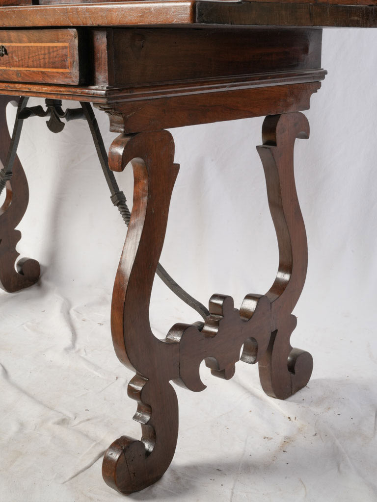 Sculptural Walnut Writing Desk from Northern Italy Circa 1800 - 59"