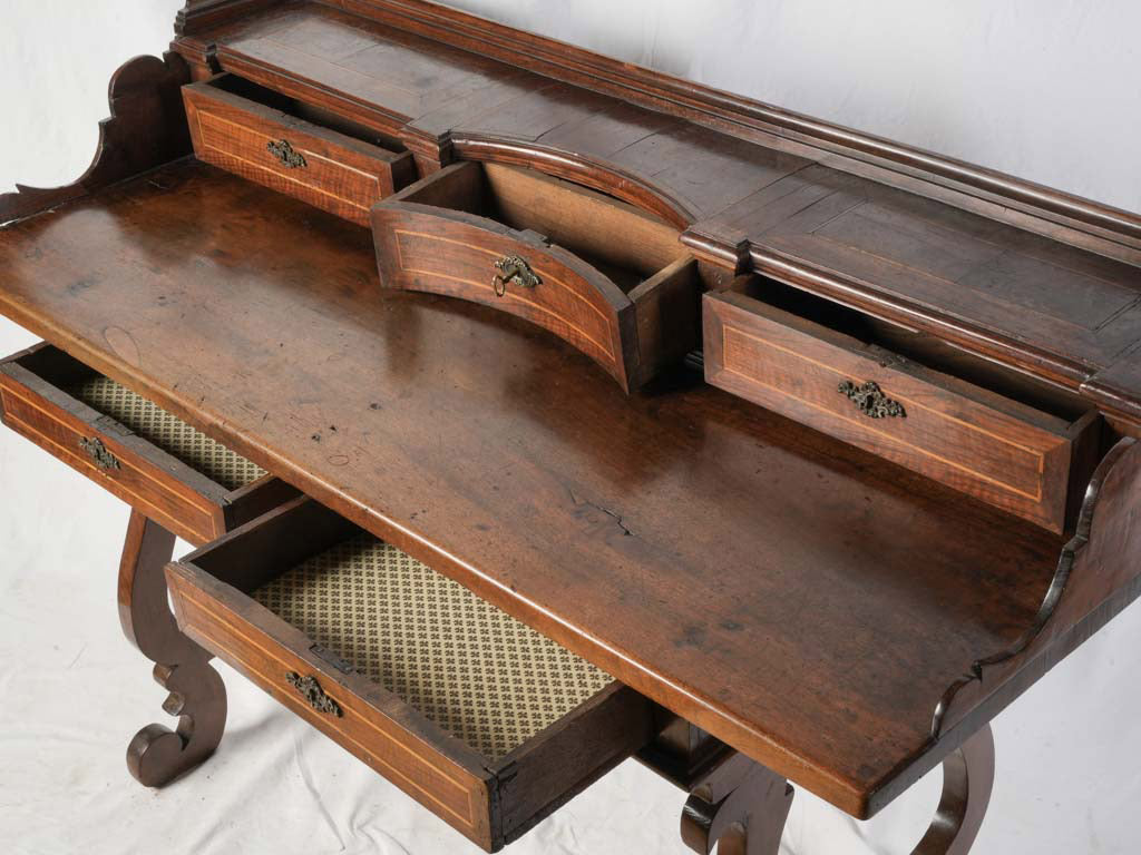Sculptural Walnut Writing Desk from Northern Italy Circa 1800 - 59"
