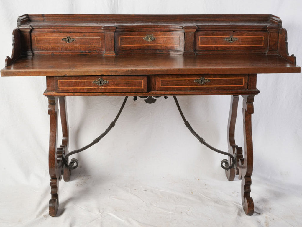 Sculptural Walnut Writing Desk from Northern Italy Circa 1800 - 59"