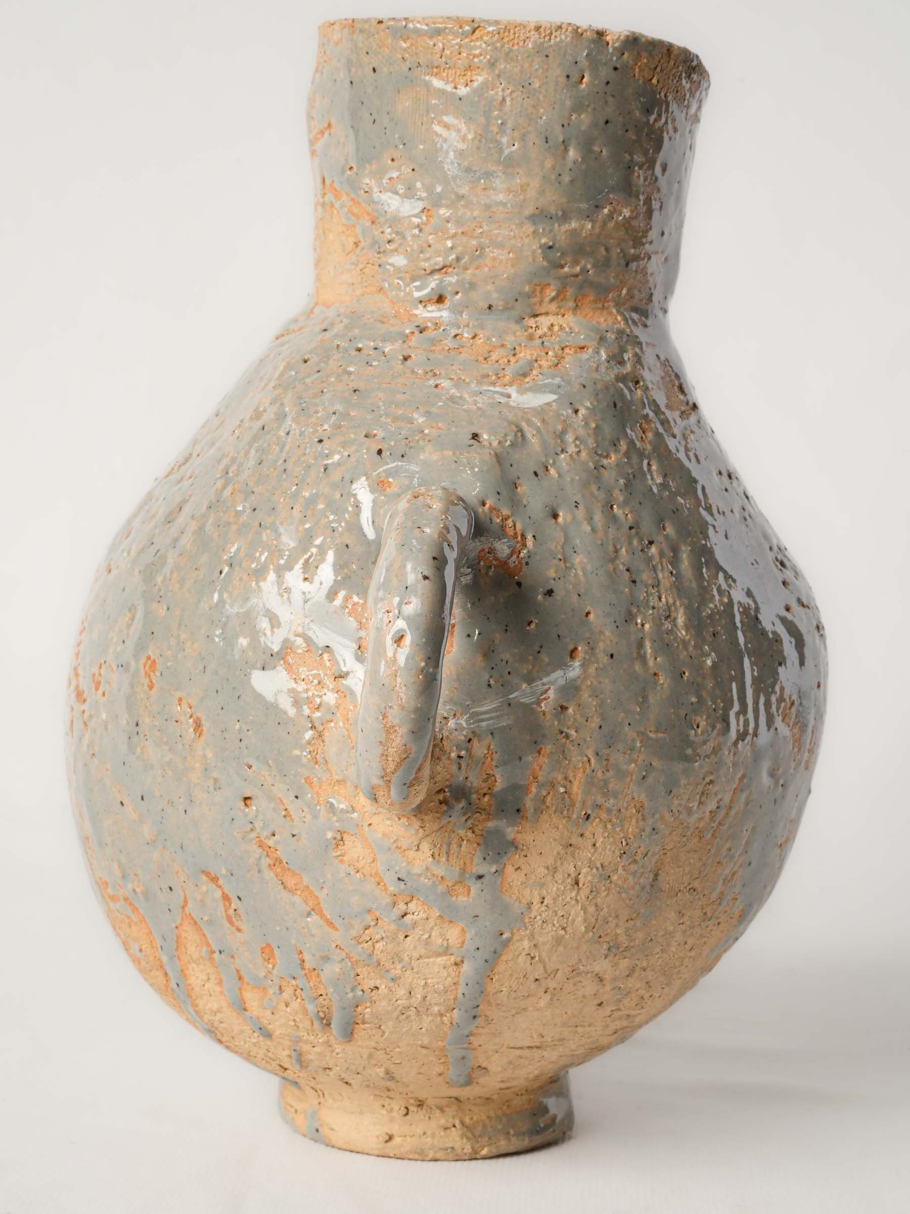 Contemporary French Artisan Ceramic Pitcher - 10¾"