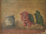 Classic oil painting of radishes