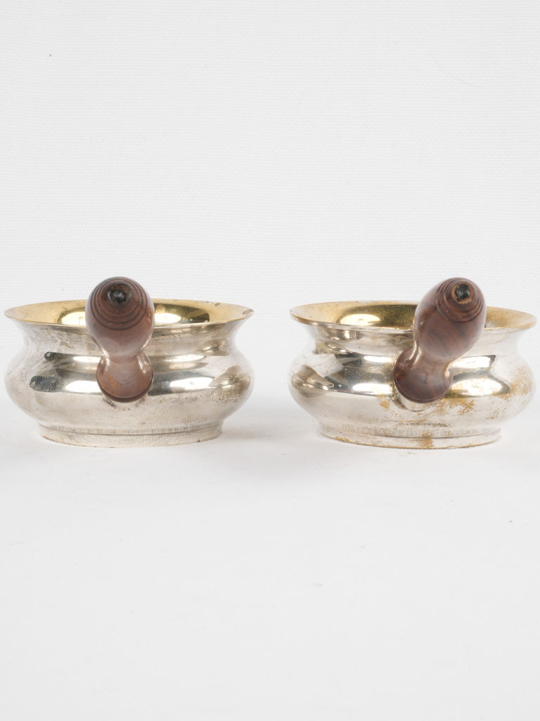 Classic polished silver-plated collectible pots