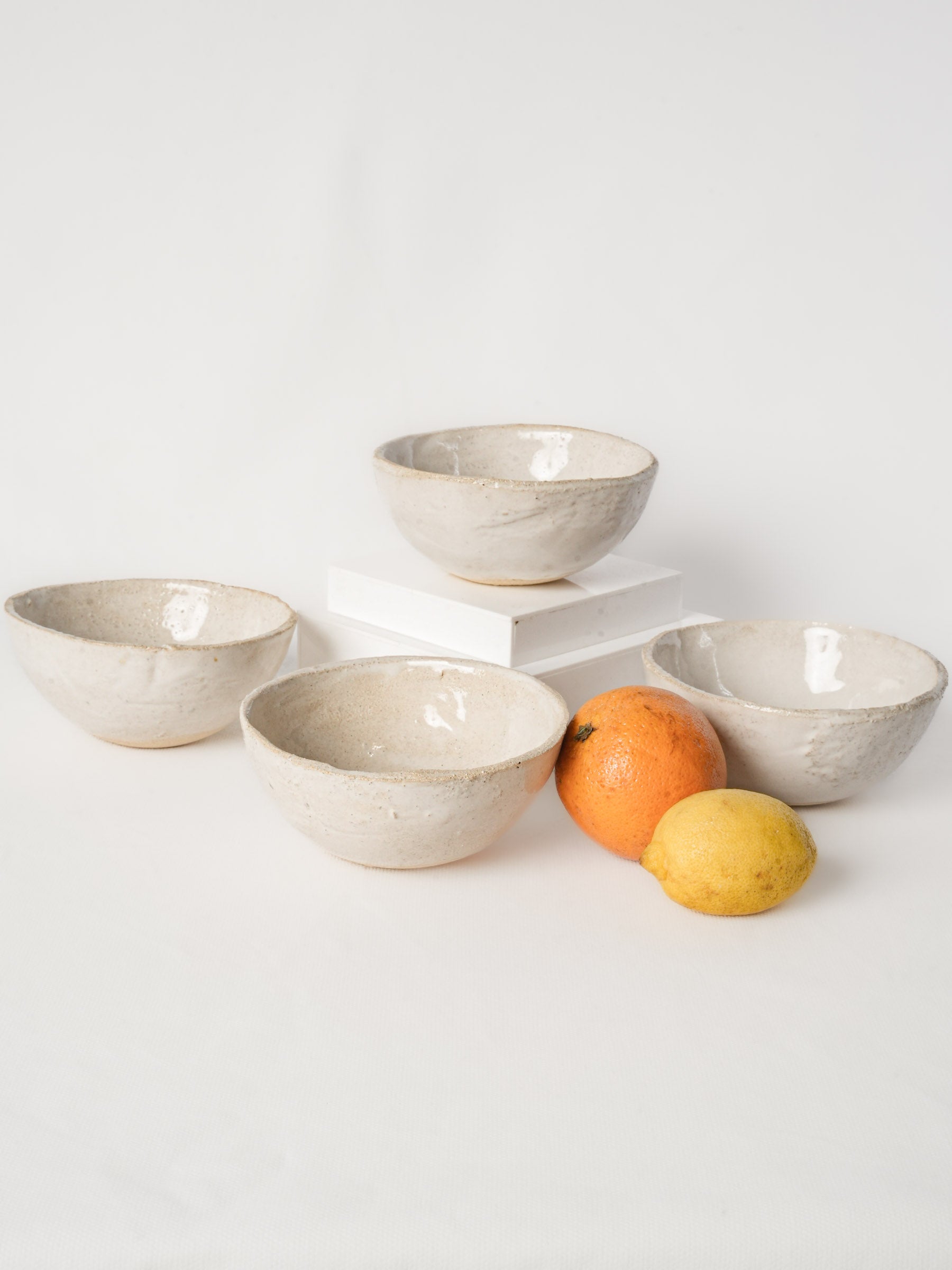 Set of Four Small Artisan Ceramic Bowls - 5½"