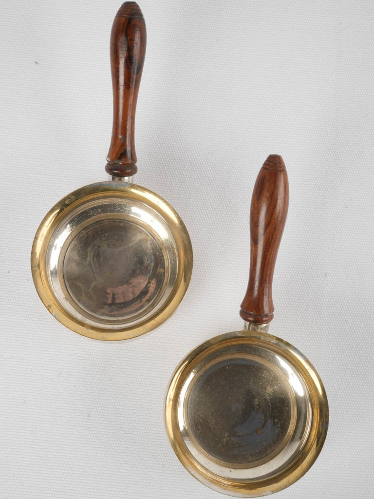 Ornate petite silver-plated cooking pots
