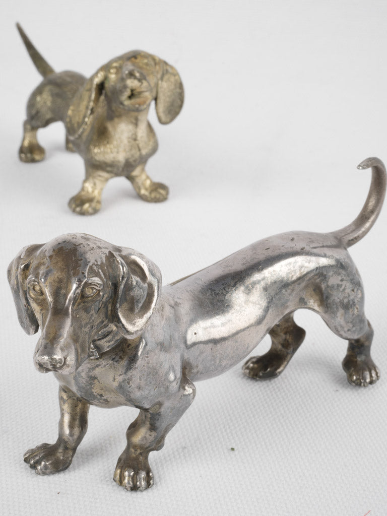Two 19th-century miniature dachshund sculptures