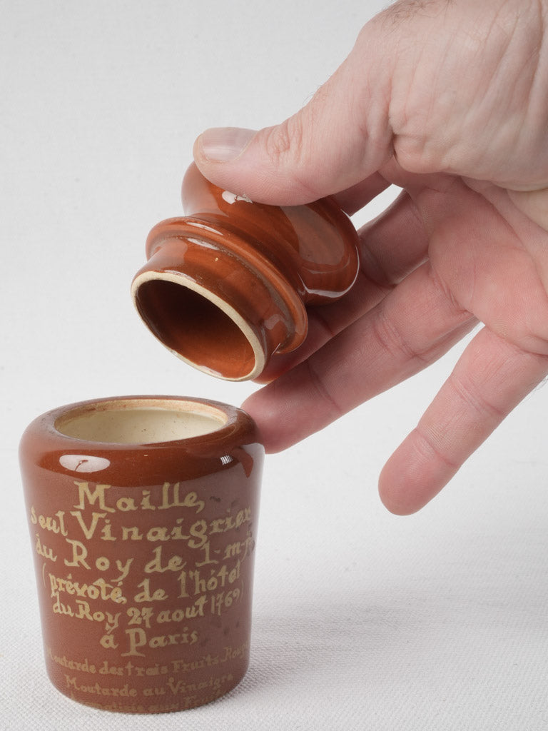 Vintage French ceramic mustard pot  