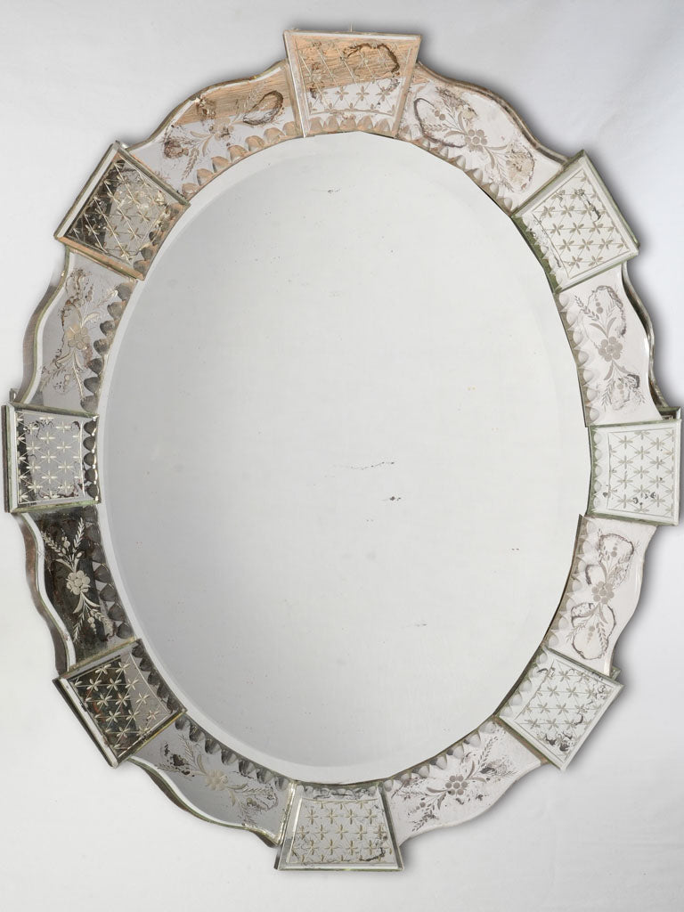 Impressive Early 20th Century Venetian-Style Oval Mirror - 39½" x 32"