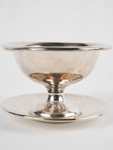 Antique silver-plated footed candy bowl