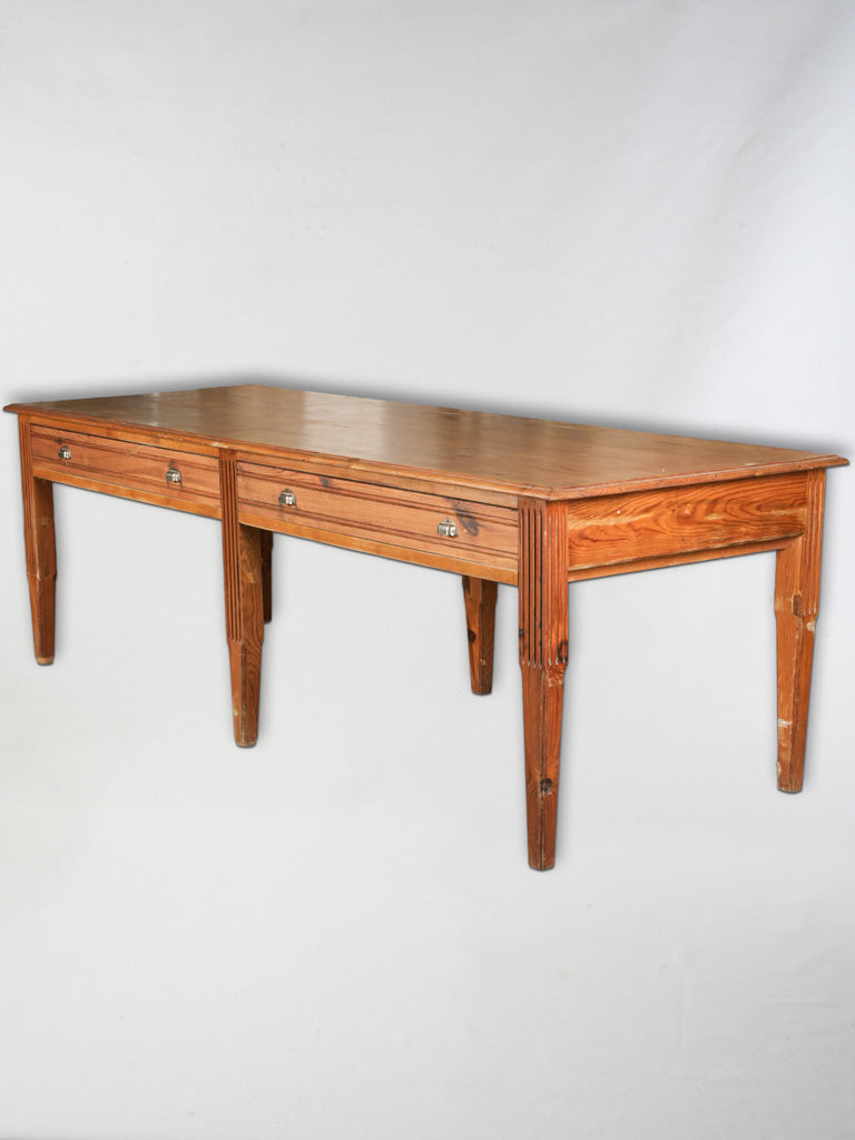 Large French Pitch Pine Shop Table c. 1900 - 95"