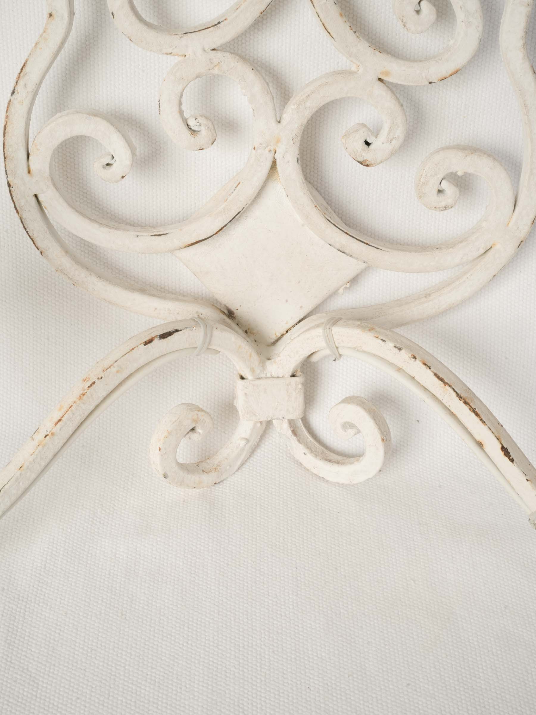 Pair of Mid-Century French White-Painted Wrought Iron Wall Sconces - 14½" x  15¼"