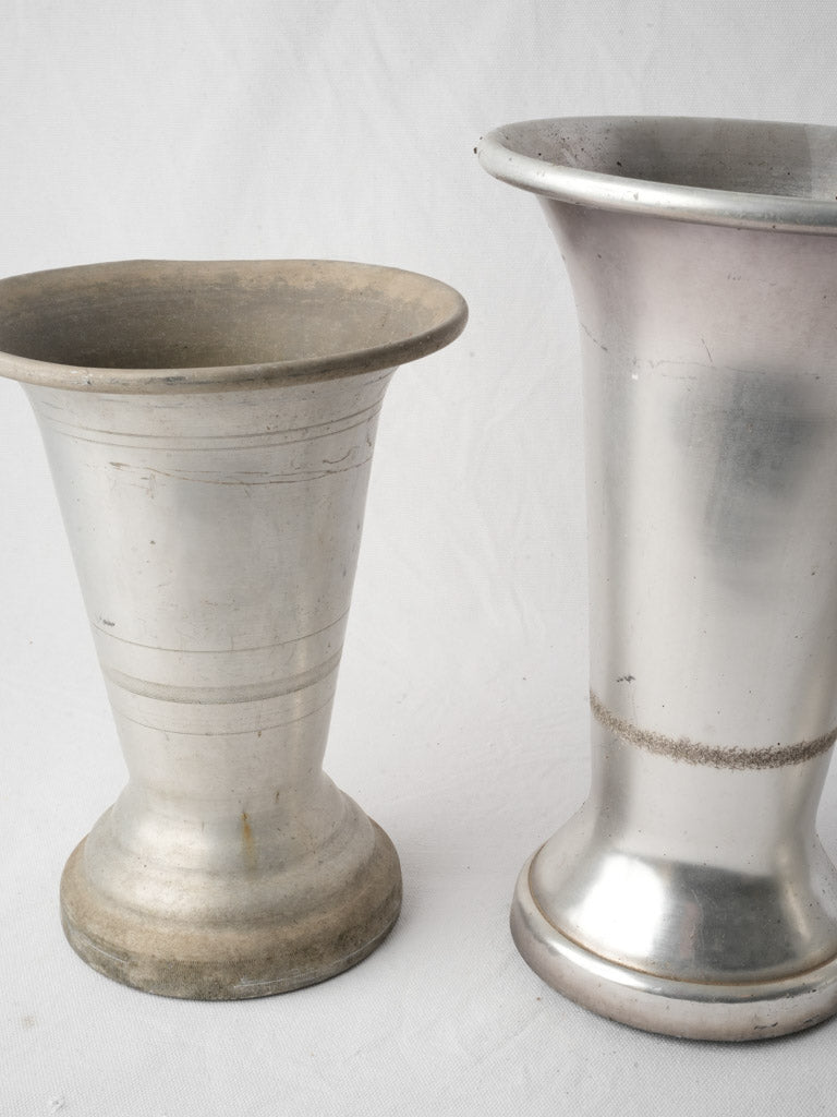 Graduated trio aluminum floral vessels