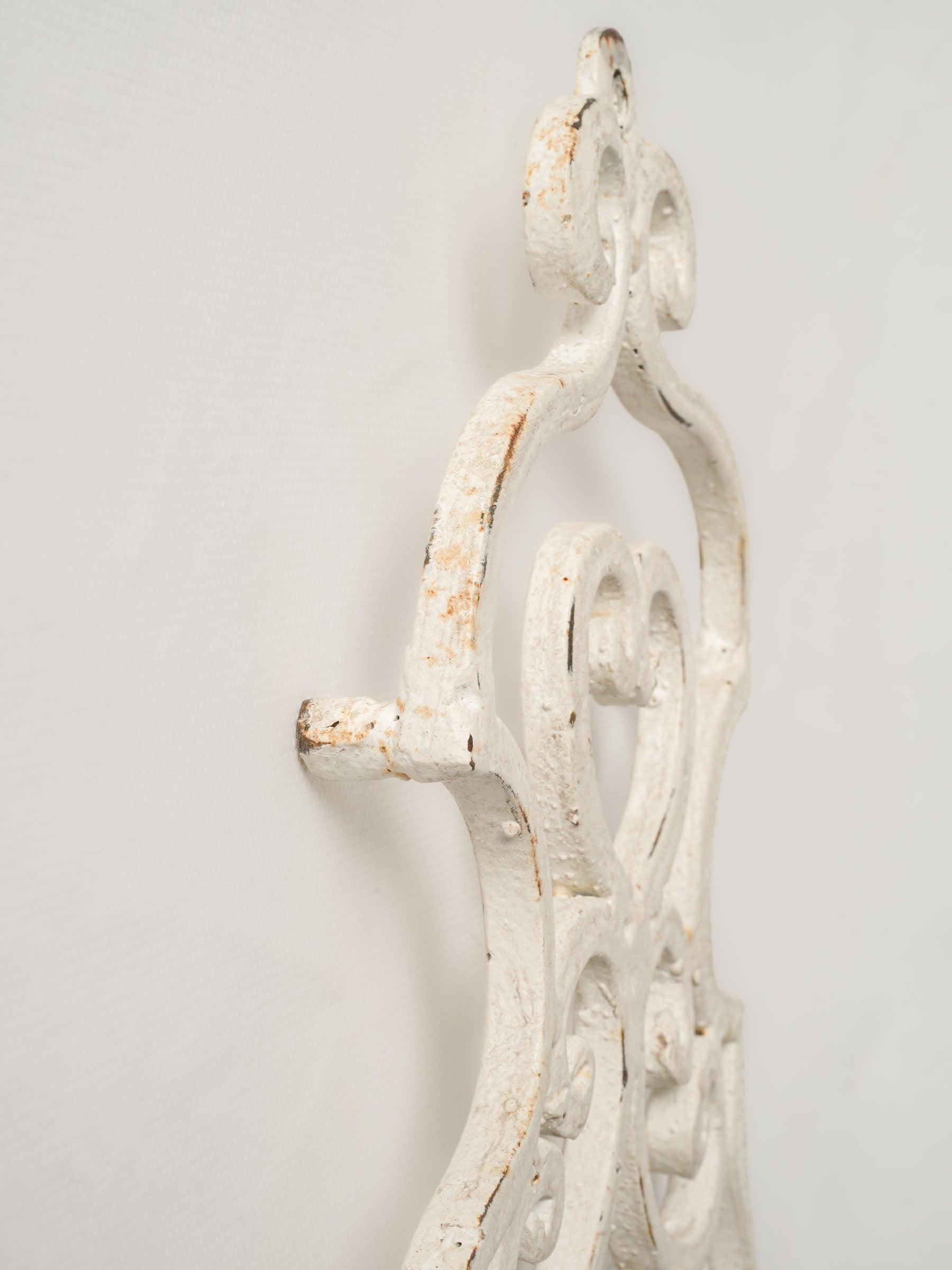 Pair of Mid-Century French White-Painted Wrought Iron Wall Sconces - 14½" x  15¼"