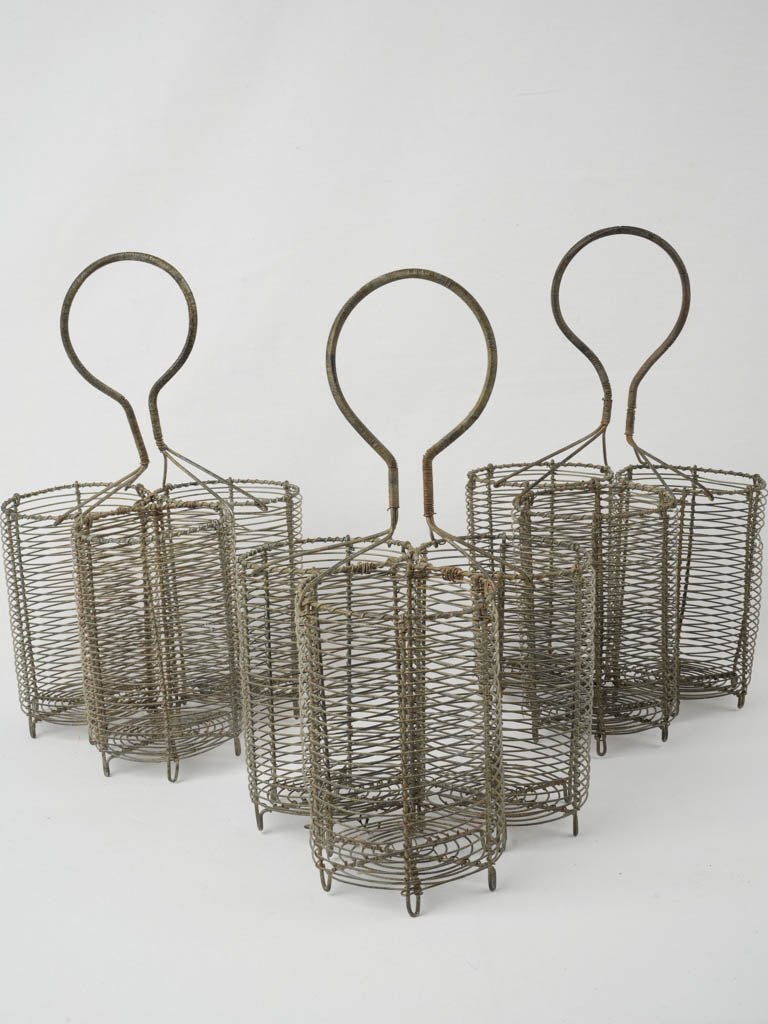Historically crafted wire bottle carriers