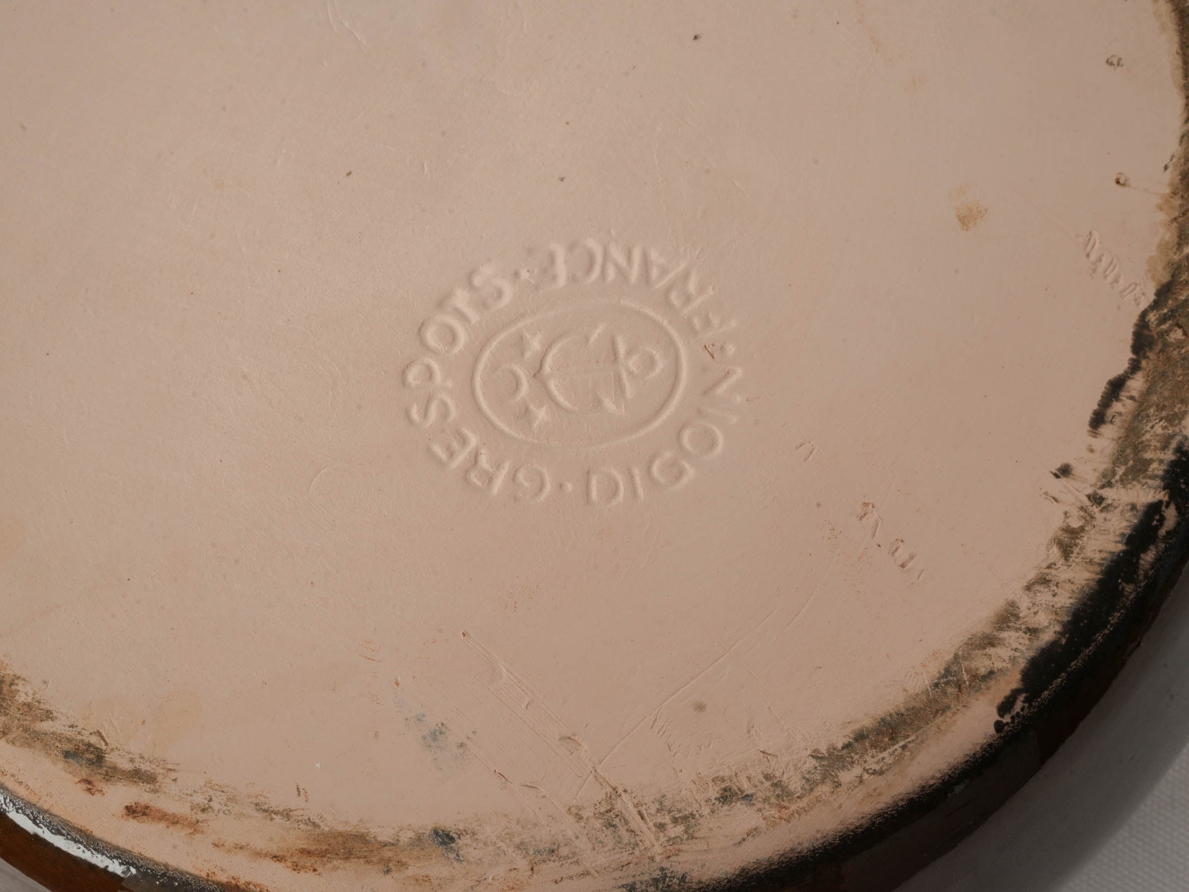 Large Vintage Digoin  Stoneware Cooking Dish - 15"