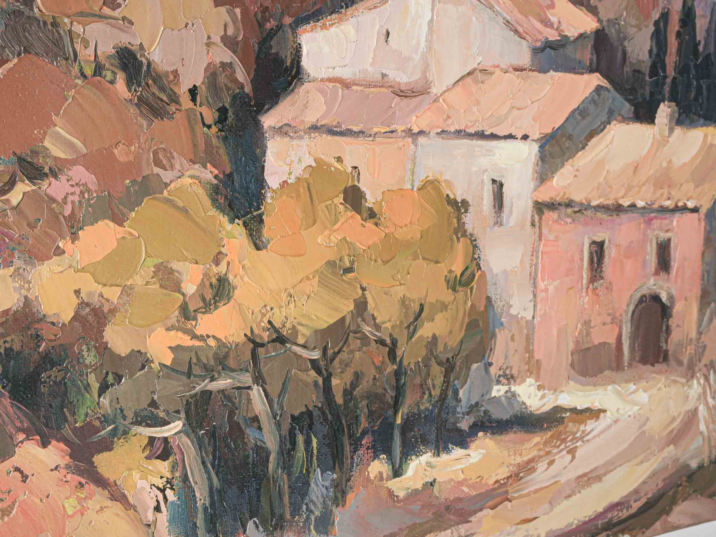 Large Oil on Canvas, Farmhouse in the Alpilles, Signed and Dated 1980 - 21¾" x 26½"