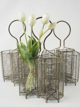 Antique Provence wire bottle holders