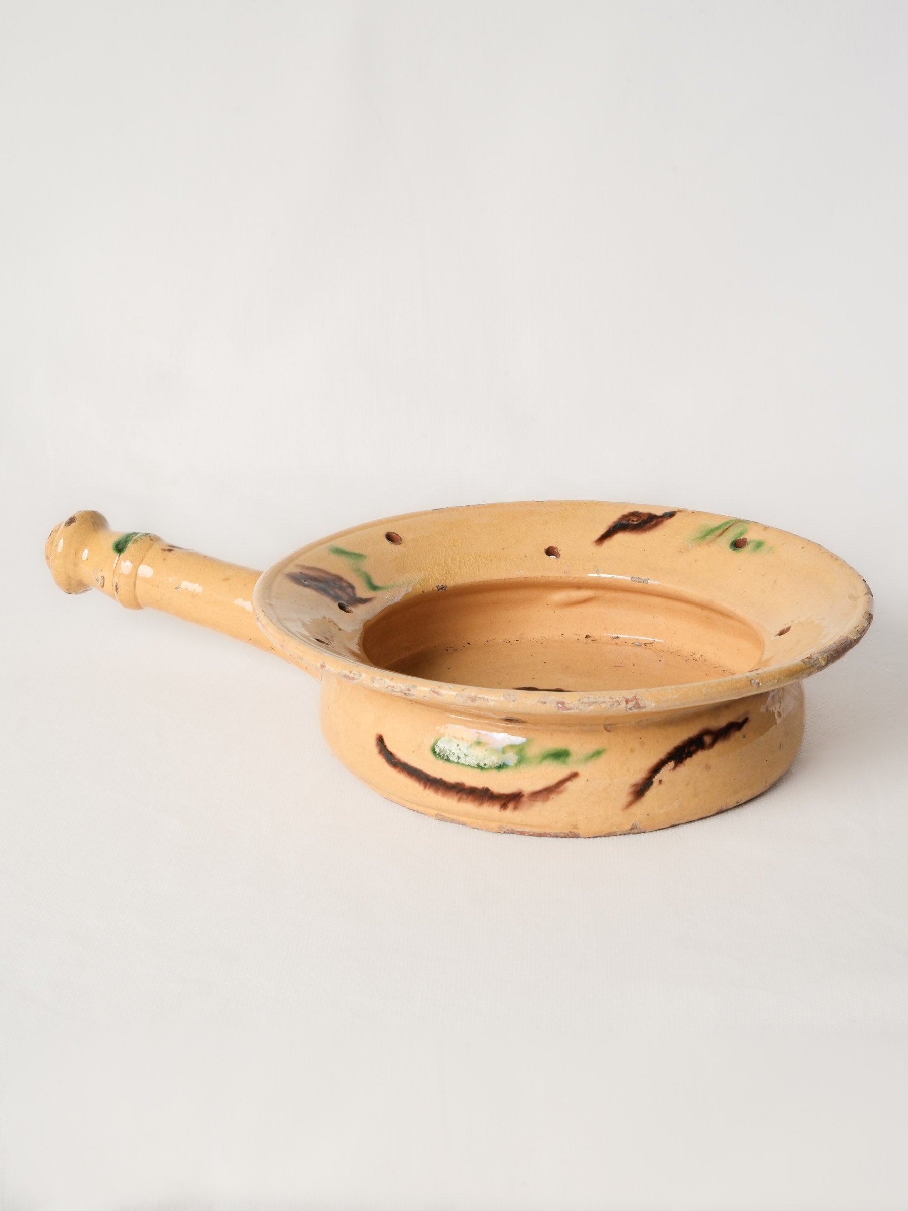 Early 20th Century Spanish Folk Pottery Handled Dish