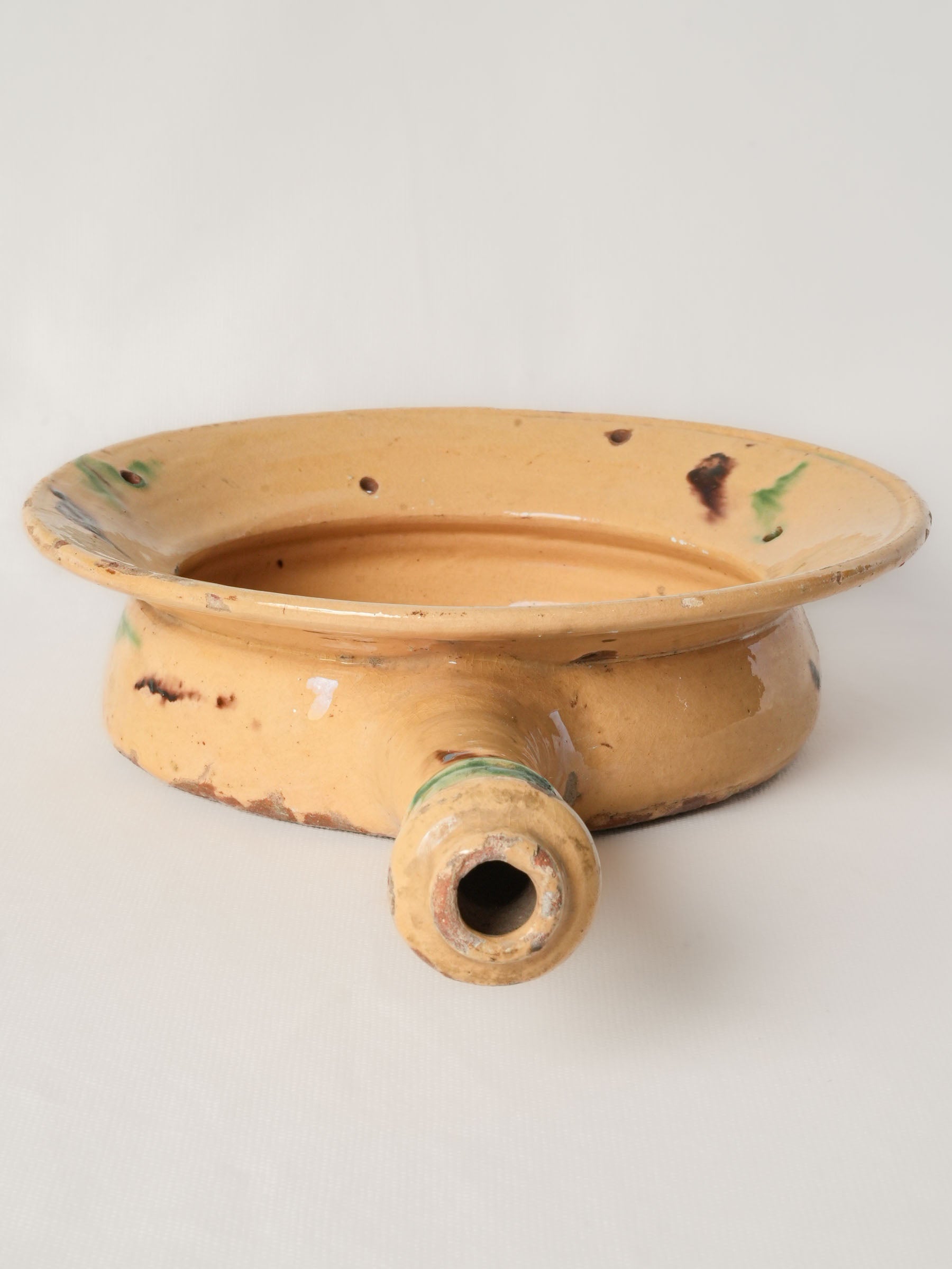 Early 20th Century Spanish Folk Pottery Handled Dish
