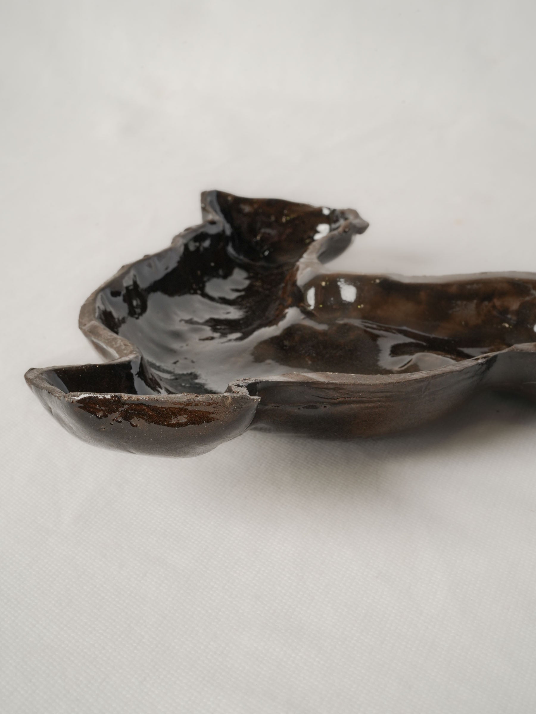 Dark- Glazed Ceramic Rooster by a Provençal Artisan - 8¾"