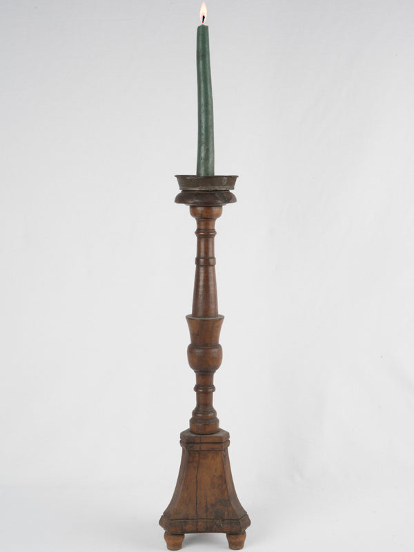 Antique Italian walnut candlestick