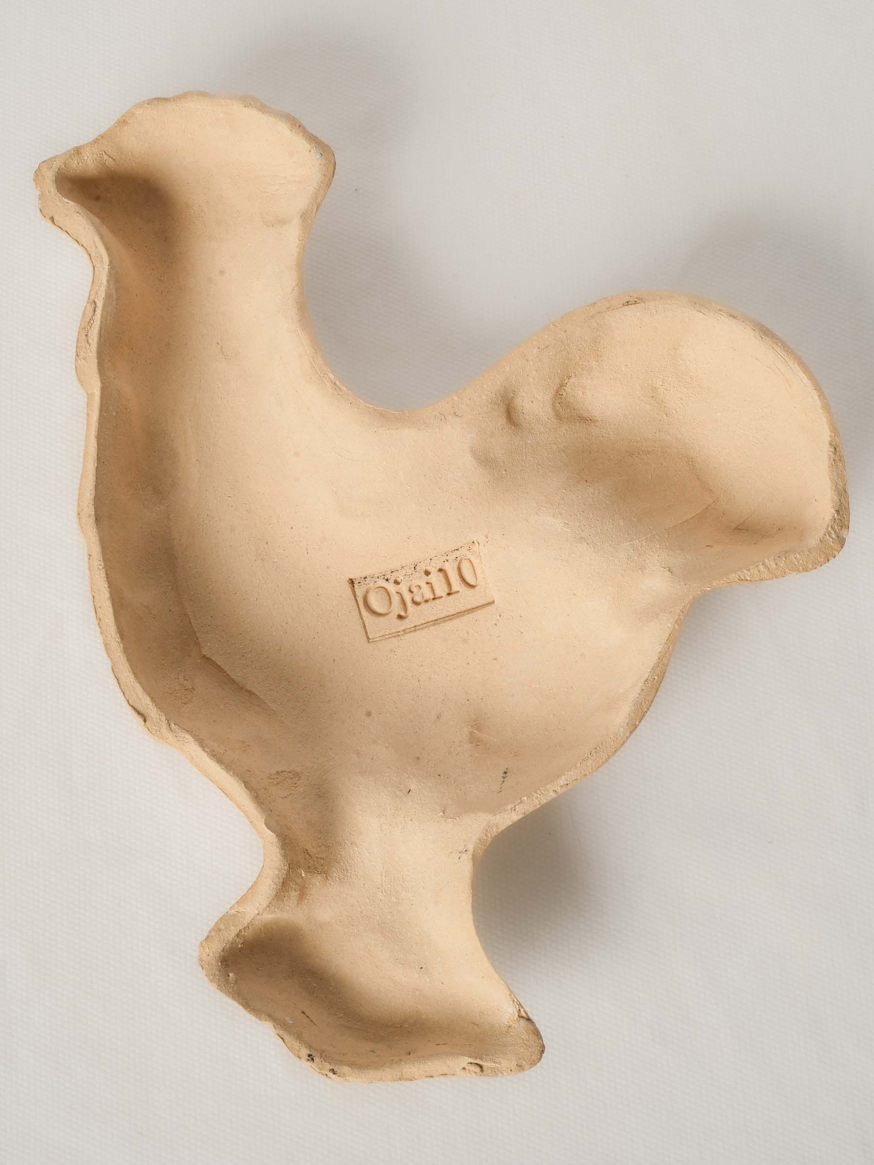 Ivory-Glazed Contemporary Artisan Ceramic Rooster - 10¼"