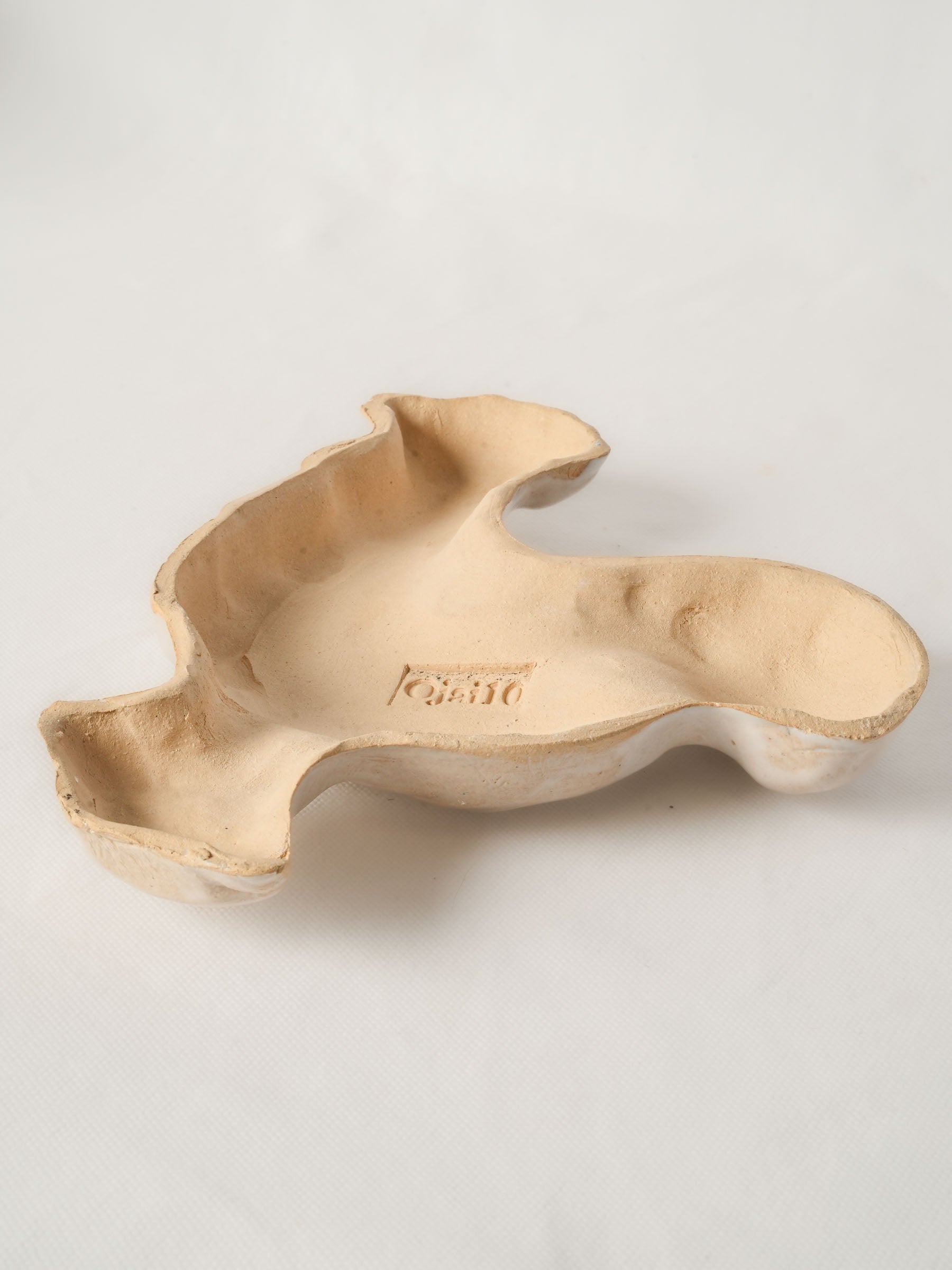 Ivory-Glazed Contemporary Artisan Ceramic Rooster - 10¼"