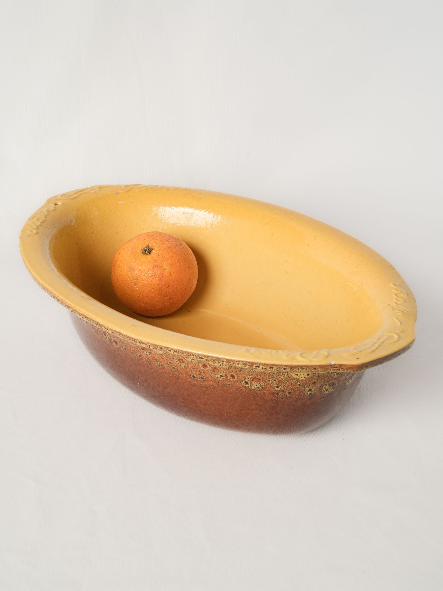 Vintage French Terrine Dish w/ Expressive Mottled Glaze - 14½"