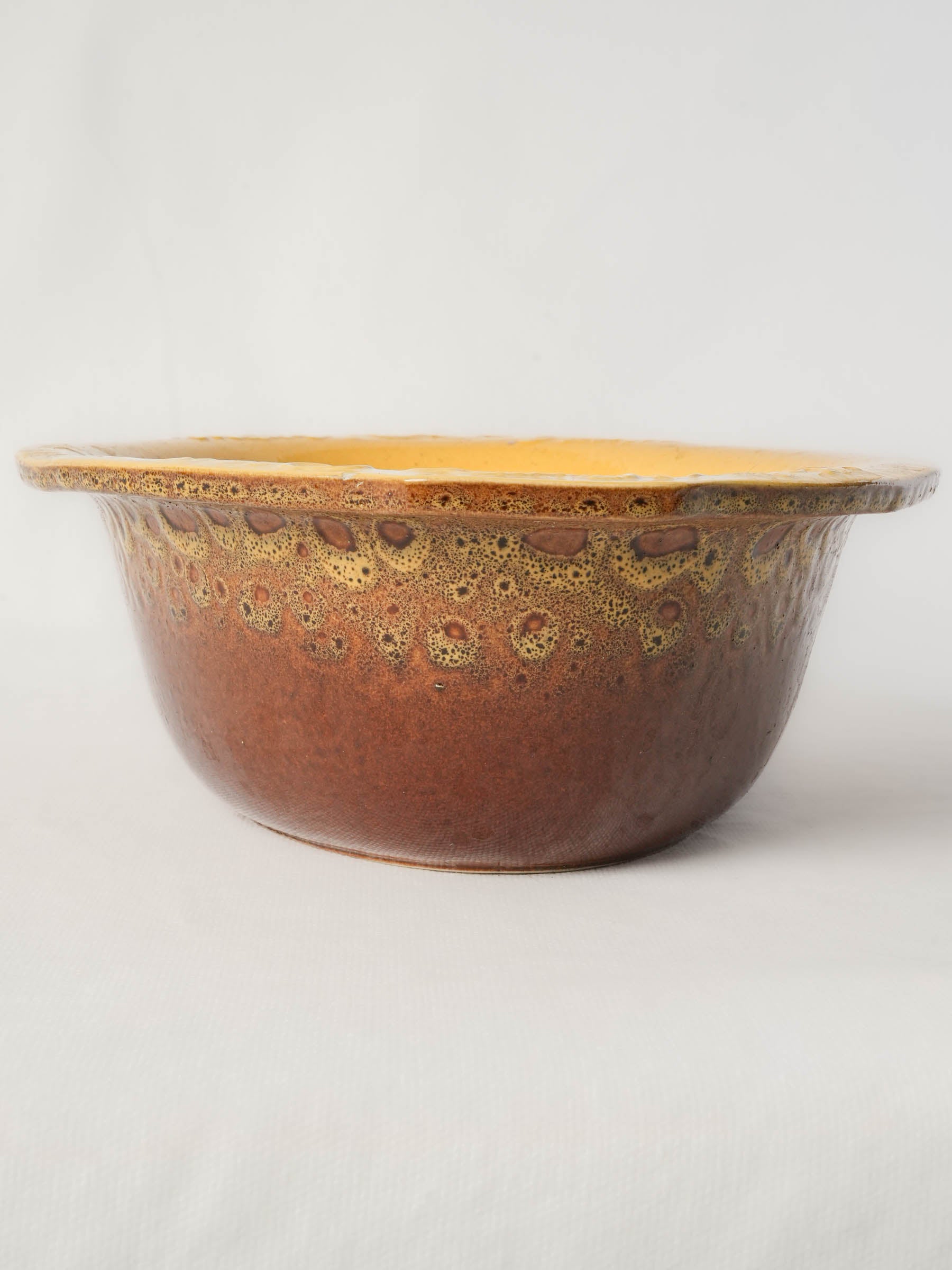 Vintage French Terrine Dish w/ Expressive Mottled Glaze - 14½"