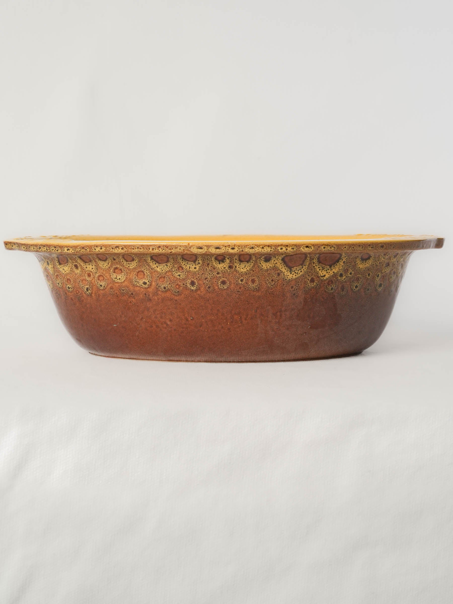 Vintage French Terrine Dish w/ Expressive Mottled Glaze - 14½"