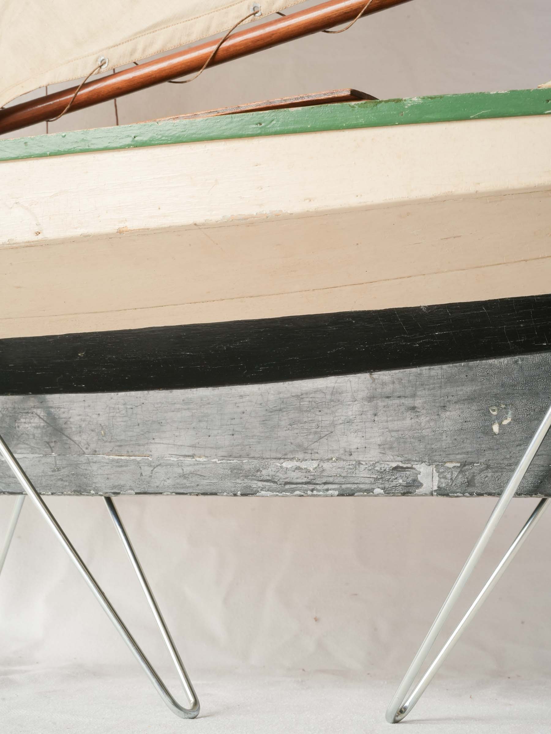 French Mid-20th-Century Hand-Built Wooden Pond Yacht - 42¼" x 41¾"