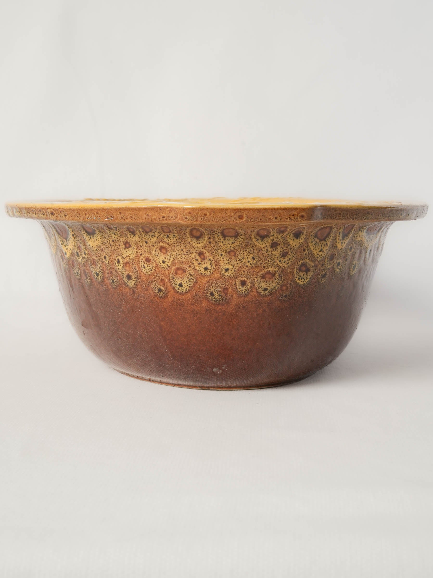 Vintage French Terrine Dish w/ Expressive Mottled Glaze - 14½"