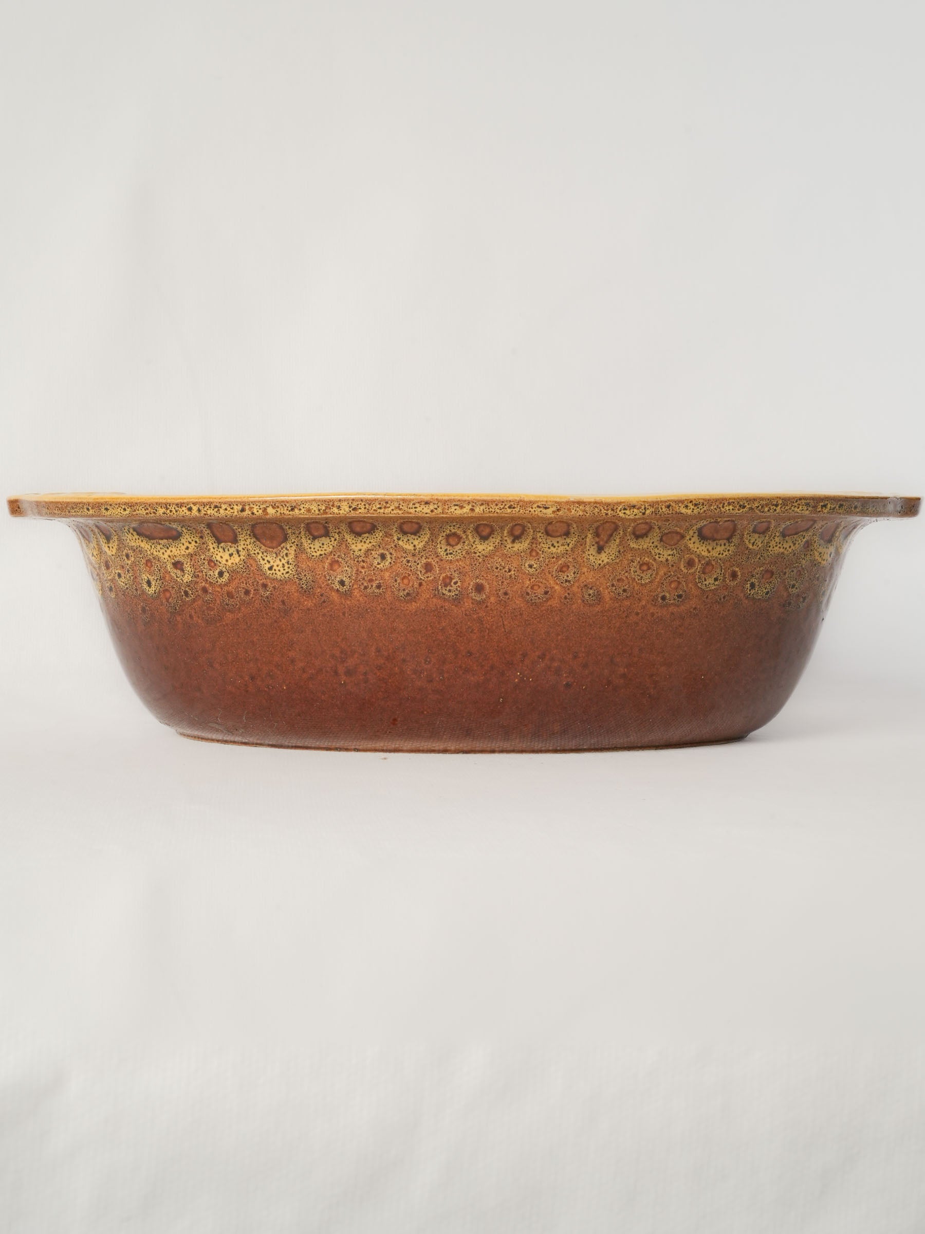 Vintage French Terrine Dish w/ Expressive Mottled Glaze - 14½"