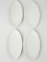 Aged, French, ceramic, white, glossy, elegant, ornate, Limoges platters