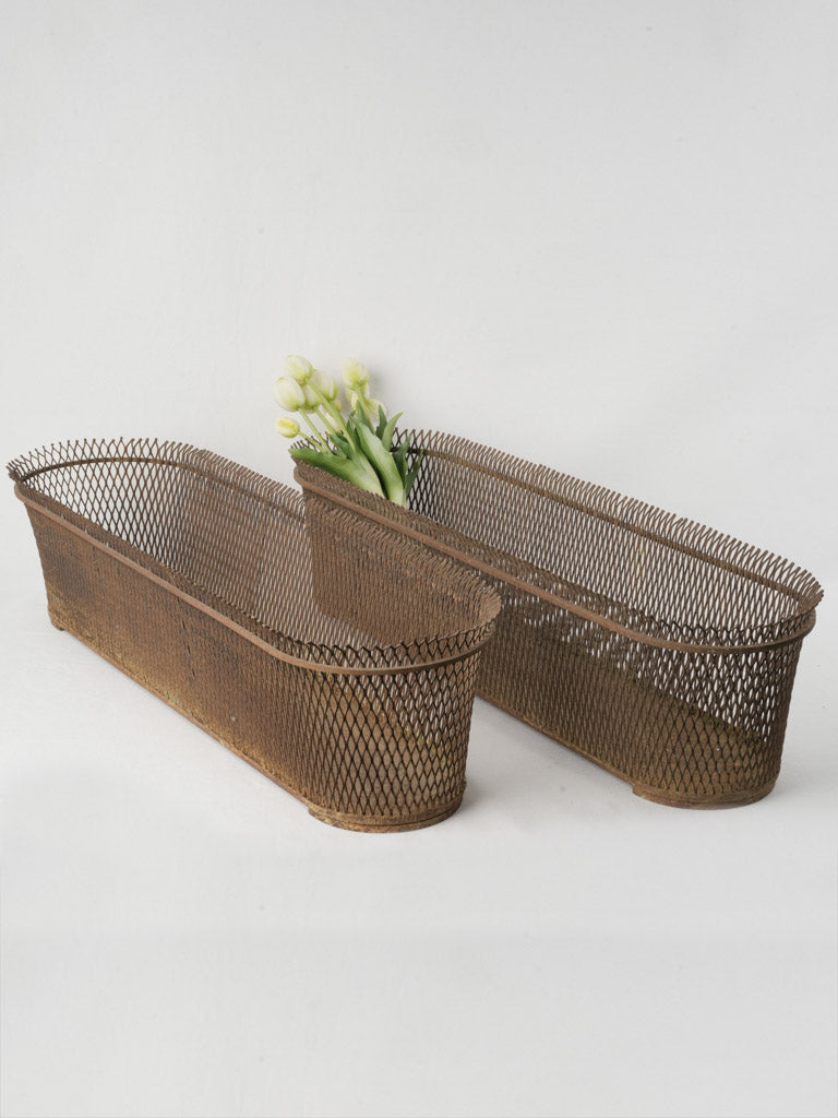Elegant perforated metal planters  